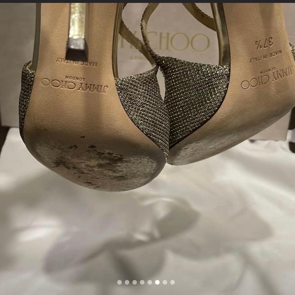 Jimmy Choo Glitter Light Bronze Pump-7.5 - Picture 5 of 7
